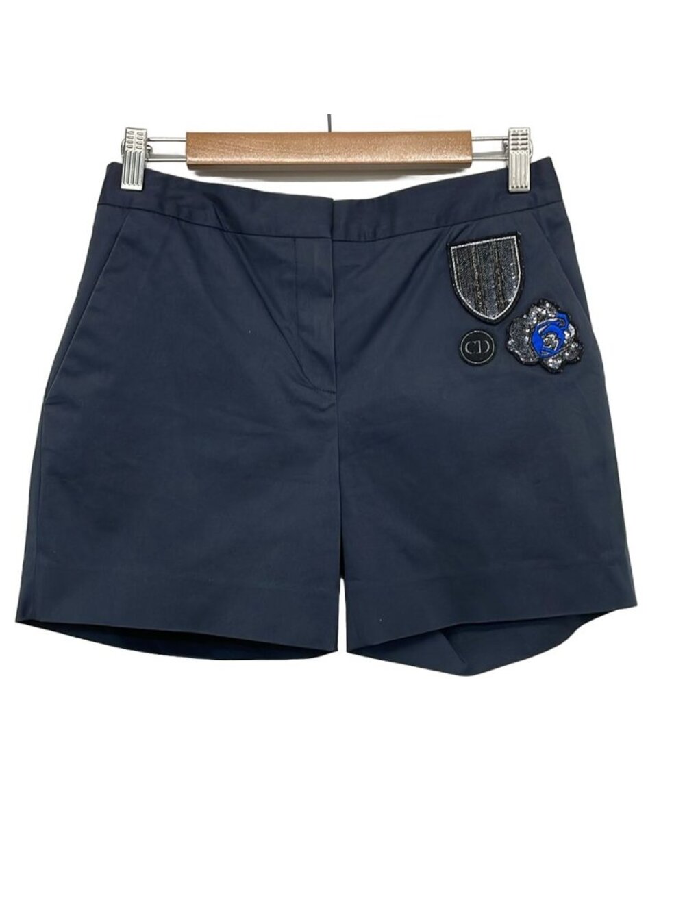 Dior Shorts M Navy Patches Sequins 38